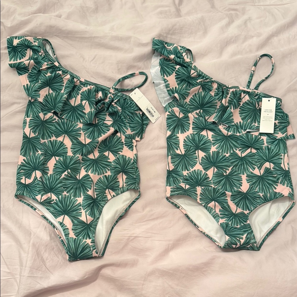 NWT!! BUNDLE Janie and Jack Green and Pink Kids Swimsuit